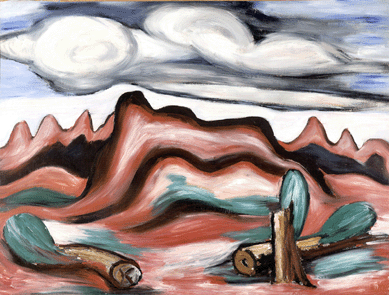 Marsden Hartley (1877‱943), "New Mexico Recollection No. 13,†circa 1923, oil on canvas. Collection of Eric and Debbie Green.