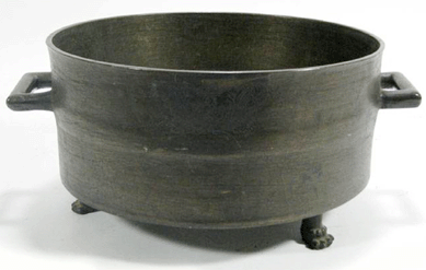 A Seventeenth Century English bronze bushel measure with the royal seal etched on each side sold for $13,800. The measure belonged to George Jeffreys, first Baron Jeffreys of Wem and Lord Chancellor to King James II. Jeffreys was known as the hanging judge, brilliant and vengeful.