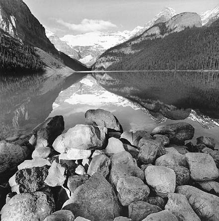 Lee Friedlander, "Lake Louise, Canada,†2000, gelatin silver print, 18 3/4  by 18 9/16  inches. Gift of the photographer. 