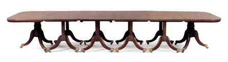 A large Georgian mahogany six-section extension dining table attained $49,725.