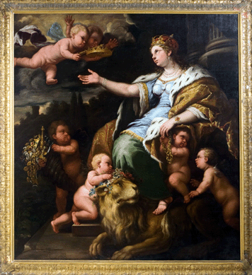 The oil on canvas "Allegory of Monarchy or Justice†after the Seventeenth Century Italian artist Luca Giordano brought $37,440; it came from Carter's Grove and went to the new owner of a plantation in the area of Carter's Grove.