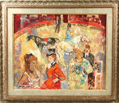 Emilio Grau Sala's oil on canvas painting, "A Night at the Circus,†brought $40,700.