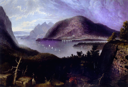 James Salisbury Burt, "View of Mt Taurus and Cold Spring from Fort Putnam," 1838, oil on canvas, 21 by 30 inches, private collection.