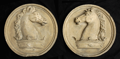 A pair of Coade stone roundels by John Rossi & Coade brought $25,300.