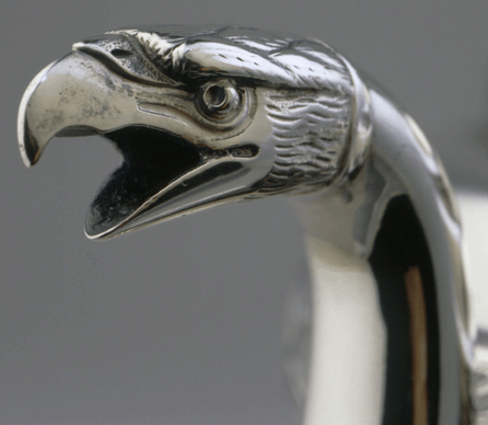 Eagle spout, detail of teapot made by Thomas Fletcher and Sidney Gardiner, Philadelphia, 1812‱820, silver. Private collection.