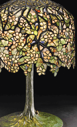 A rare Tiffany Studios "Apple Blossom†table lamp sold for $932,500 (record for the model at auction).