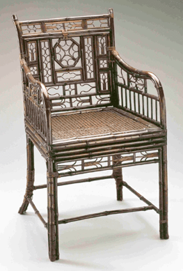 Armchair, Zonghua, China, circa 1815, bamboo, caning and varnish, Cooper-Hewitt, National Design Museum, Smithsonian Institution, gift of Mrs William Pedlar. ⁊ohn White photo 