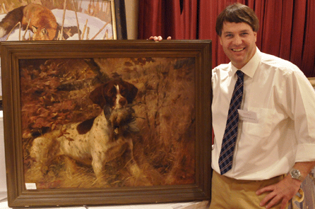 The Edmund Osthaus record-setting oil of a pointer with a quail sold at $230,500.