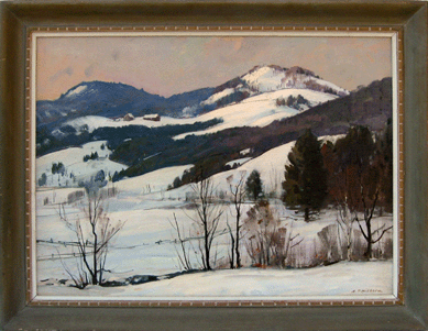 Aldro Thompson Hibbard's winter mountain scene attracted $8,050 from an area dealer.
