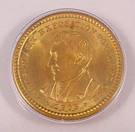 The 1905 Lewis & Clark $1 gold piece was top coin and top lot overall at $16,100. 