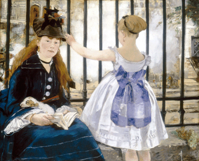 Edouard Manet (French, 1832‱883),†The Railway,†1873, oil on canvas. Board of Trustees, National Gallery of Art, Washington, gift of Horace Havemeyer in memory of his mother, Louisine W. Havemeyer.