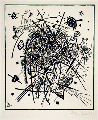 "Kleine Welten VIII†by Wassily Kandinsky, 1922, woodcut on wove paper, 10¾ by 9 1/8  inches.