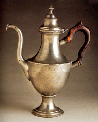 A William Will pewter coffee pot, circa 1764‱798, eclipsed the record price paid at auction that was established recently at Northeast as it hammered down at $315,000.