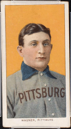 This 1909 T206 Honus Wagner baseball card set an auction record when it sold for $1.62 million.