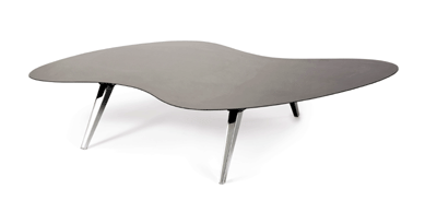 A Ron Arad black Aqua table, number 9 from the edition of 12, went out at $122,500. 