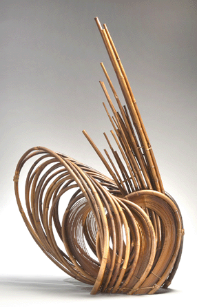 Honma Kazuaki (b 1930), "Breath,†1968, bamboo, 34¾ inches. Collection of Diane and Arthur Abbey. ⁒ichard P. Goodbody photo