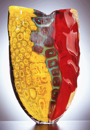 "Stromboli,†2004, designed and made by Lino Tagliapietra, blown glass with murrine; cut. Courtesy Lino Tagliapietra, Inc. ⁒ussell Johnson photo