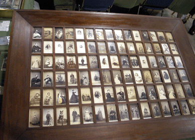 Framed early portraits made for an eye-catching display at Henry Deeks, Ashburnham, Mass.