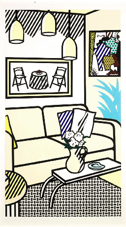 Roy Lichtenstein, "Interior with Three Hanging Lamps,†sold for $482,500.
