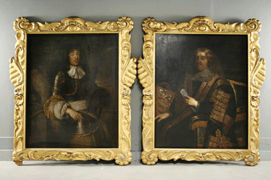 Attracting overseas interest was this pair of English royal portraits by the circle of Sir Geoffrey Kneller (British, 1646‱723). The three-quarter-length likenesses of Lord Chancellor Clarendon and the Duke of Berwick were consigned by a Portland, Maine, resident. Sold for $44,000, they are going back to London.