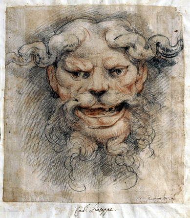 Giuseppe Cesari called Cavaliere d'Arpino, "Head of a Satyr,†1596, black and red chalk on paper, 7½ by 6 inches, collection of Robert Loper.
