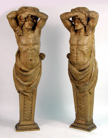 A life-sized pair of carved wooden Hercules figures ($800․1,200) soared to $26,550. 