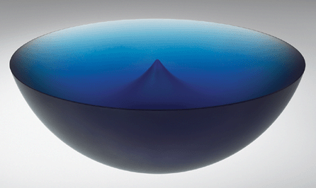Frantiaťk Vízner (Czech, b 1936), blue bowl, Czechoslovakia, }Ťár nad Sázavou, 1996, cobalt blue glass; cast, cut, sandblasted and acid-etched, 4 by 11½ inches. Gift of Andrea and Charles Bronfman.