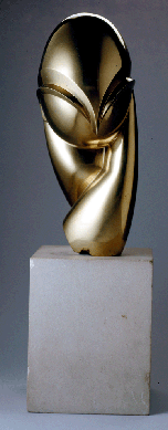 Romanian French sculptor Constantin Brancusi used his idiosyncratic style to depict "Mademoiselle Pogany II,†1925. His stylized likeness captures Hungarian art student Margit Pogany's introspection and penchant for cradling her face and neck in her hand. Norton Museum of Art, West Palm Beach, Fla.