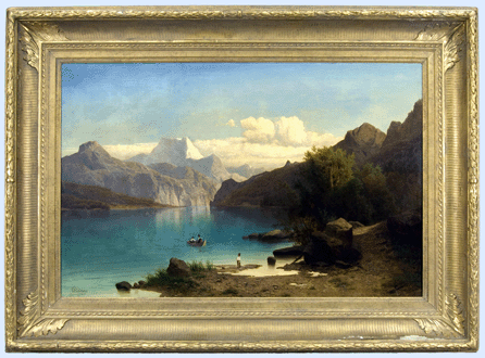 The top lot for the evening was an oil on canvas by Franz Richard Unterberger (Austrian, 1838‱902), whose painting depicting an Alpine landscape sold for $41,825.