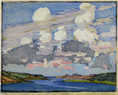 Margaret Jordan Patterson (American, 1867‱950), "Summer Clouds,†circa 1918, 9 by 10 3/8  inches.