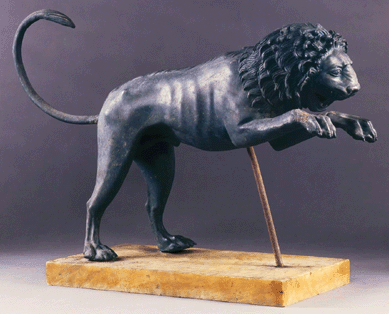 "Lion,†along with statuettes of such animals as a stag, boar and dog, were arranged along the semi-circular pool of a house in Pompeii. Museo Archeologico Nazionale di Napoli.