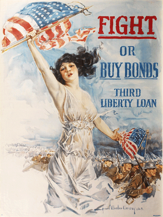 Howard Chandler Christy, "Fight or Buy Liberty Bonds,†1918. Lent by Thomas L. and Edward L. Pulling.