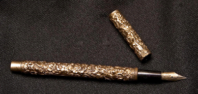 The Nineteenth Century 14K gold Waterman pen was a rarity and sold for $16,100.