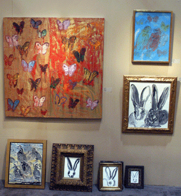 Frost & Reed, New York City and London, had several paintings by Hunt Slonem, including "Red Butterflies†and "Double Bunny†–†both from 2008.