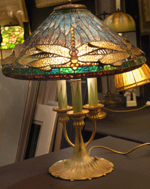 This Tiffany lamp was a magnet at Philip Chasen Antiques, East Norwich, N.Y.
