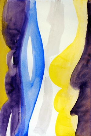Ernst Wilhelm Nay (German, 1902‱968), "R-2-67,†1967, watercolor on paper, 24 7/16 by 16 5/16 inches. Harvard Art Museum/ Busch-Reisinger Museum, Friends Anniversary Collection, gift of Siegfried Gohr, ⁰hoto courtesy Siegfried Gohr