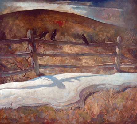 N.C. Wyeth (1882‱945), "Dying Winter, 1934, oil on canvas, 42¼ by 46 3/8  inches unframed; 47 3/8  by 51 3/8 inches framed, Brandywine River Museum purchase. 