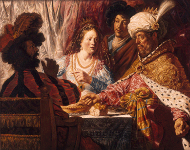 Jan Lievens (Dutch, 1607‱674), "The Feast of Esther,†circa 1625, oil on canvas. North Carolina Museum of Art, Raleigh, purchased with funds from the state of North Carolina.