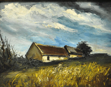 The Maurice de Vlaminck oil "Cottage in Flanders†realized $72,000.