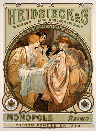 Alphonse Mucha's rarely seen poster for Heidsieck champagne attained $63,250.