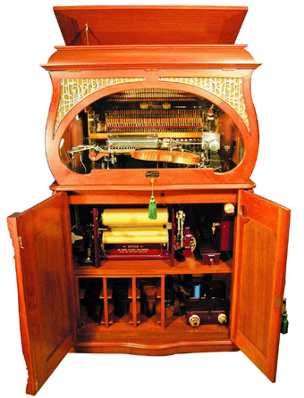 The top lot of the sale was this rare bowfront violano music player made around 1910 by the Mills Novelty Co., which sold for $137,500.