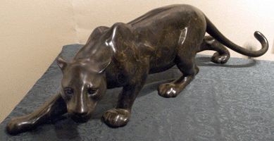 Jonathan Knight, "Leopard,†bronze with a marblelike patina. Gladwell and Company, UK. Knight is a contemporary animalier sculptor.