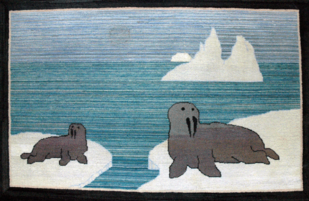 Advertised in preshow marketing, this 1930s Grenfell rug depicting walruses was discounted from $4,400 to $2,200 by A Bird in Hand, Florham Park, N.J. †and sold within minutes of the show's opening.