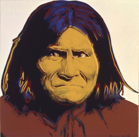 Andy Warhol (American, 1928‱987), "Geronimo,†from the "Cowboys and Indians†suite, 1986, silkscreened print on paper, private collection, Charlotte, N.C. ©Andy Warhol Foundation for the Visual Arts / ARS, New York.
