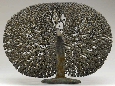 A Harry Bertoia 14-inch untitled bush-shaped sculpture that was made in 1974 realized $51,000