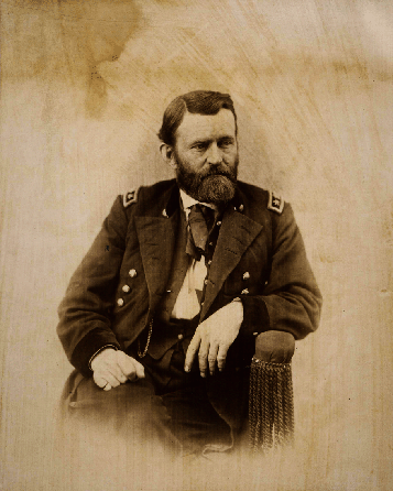 The great Civil War photographer Alexander Gardner captured the mix of casualness and determination that characterized General Ulysses S. Grant in 1864, as he closed in on decisive battles with General Robert E. Lee. Library of Congress.