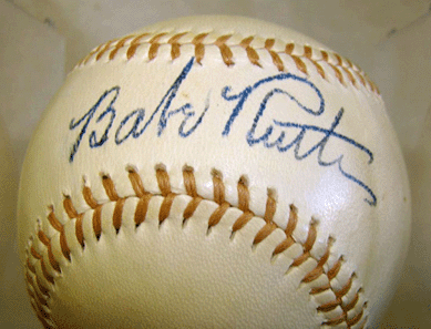 Babe Ruth-signed baseball, PSA graded 9 out of 10, in near mint condition, sold for $67,800.