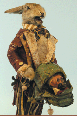 From the French maker Vichy, this musical clockwork rabbit with cabbage automaton is covered in rabbit fur and has glass eyes. When activated, a monkey emerges from the cabbage. Against an estimate of $8/12,000, the whimsical entertainer outperformed at $28,750.