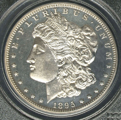 Among the most sought-after American coins is a proof 1895 Morgan silver dollar. A Virginia collector consigned this slabbed and graded PR-60 1895. The ultra-rare coin brought $50,600. 