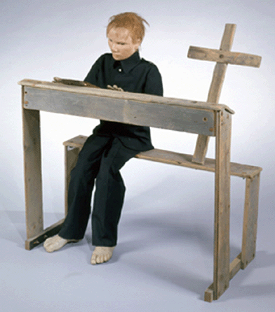 Tadeusz Kantor (1915‱990), "The Desk,†1975, wooden desk, mannequin and mixed media.